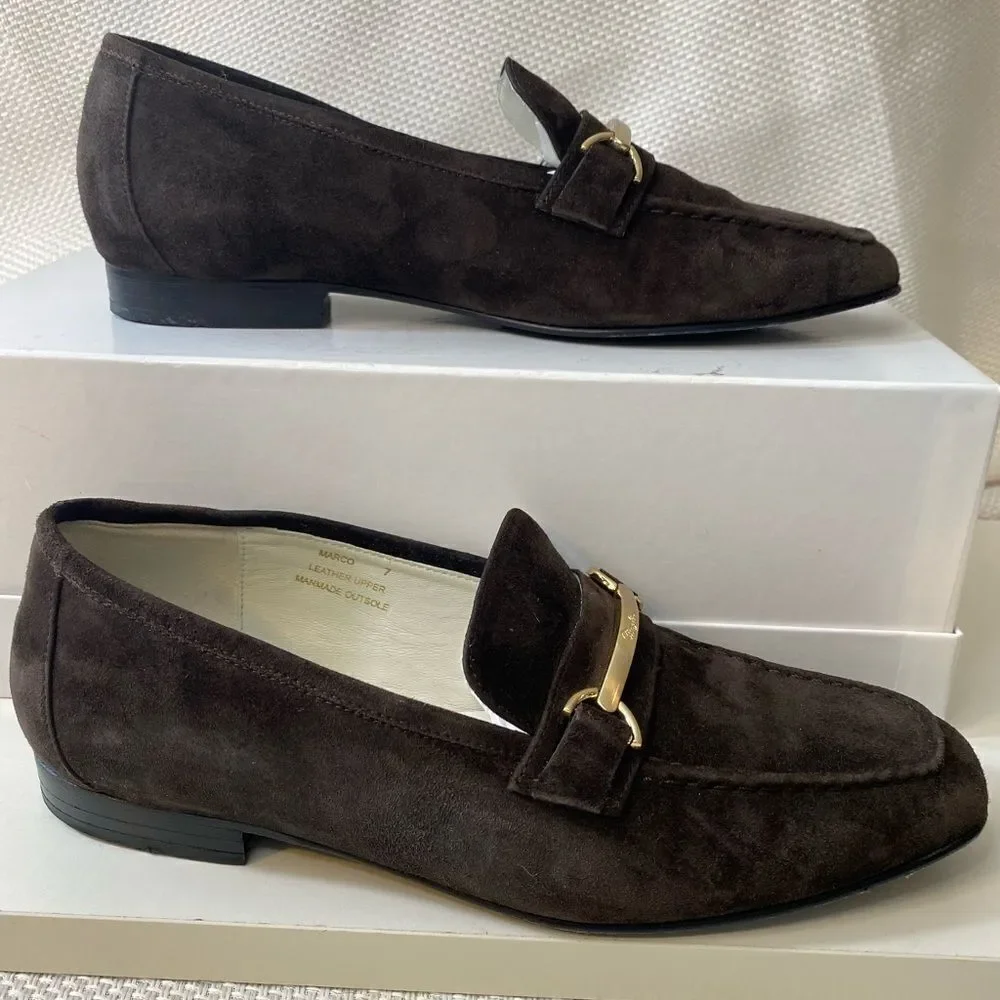 Bruno Magli brown suede loafers made in Italy size 37 or 7 - Picture 5 of 12